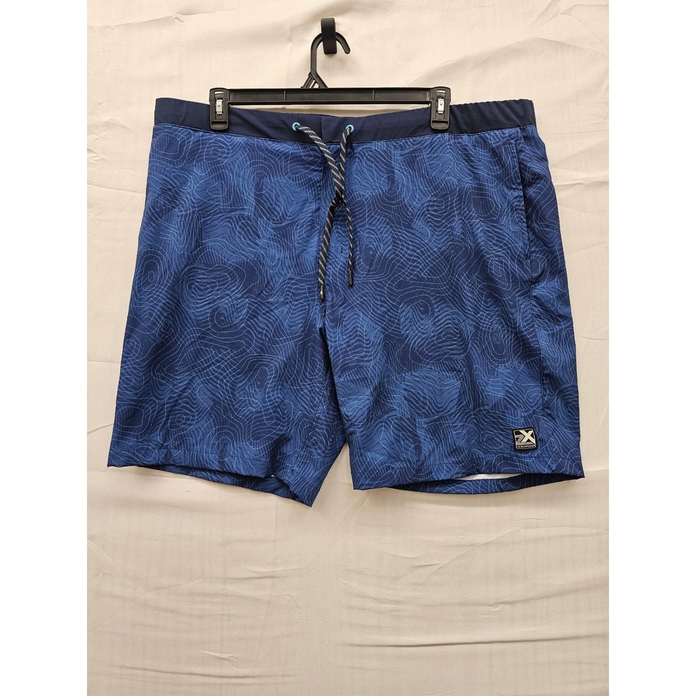 ZeroXposur Mens Swim Trunks XXL Blue Topo Print Stretch Board Shorts C68041S